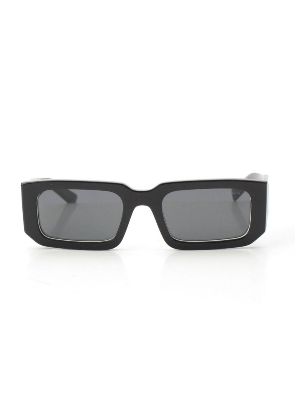 Prada Logo Square Sunglasses Eyewear Black White - Picture 2 of 10